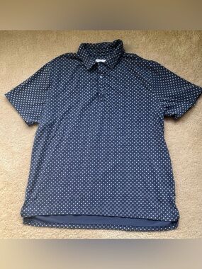 Goodfellow & Co. Men’s Blue & White Print Golf Polo Shirt - XL - EUC - Stretch